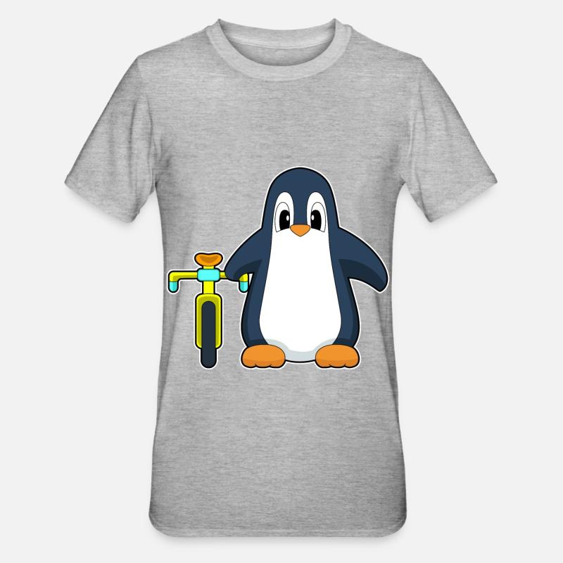 Vélo pingouin - T-shirt polycoton Unisexe - gris chiné