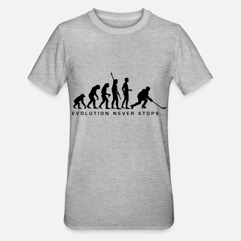 evolution_eishockey_b - Unisex Polycotton T-Shirt - Grau meliert