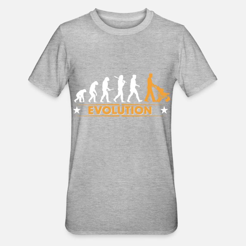 Walking Dad - Evolution - T-shirt polycoton Unisexe - gris chiné