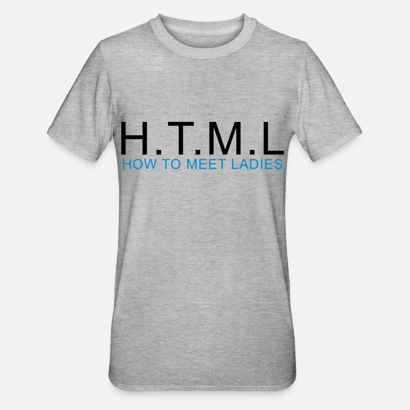 HTML - COMMENT REPONDRE DAMES - T-shirt polycoton Unisexe - gris chiné