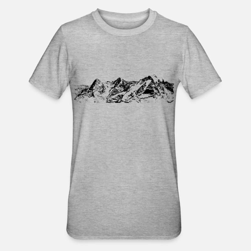 eiger-mönch-jungfrau - Unisex Polycotton T-Shirt - Grau meliert