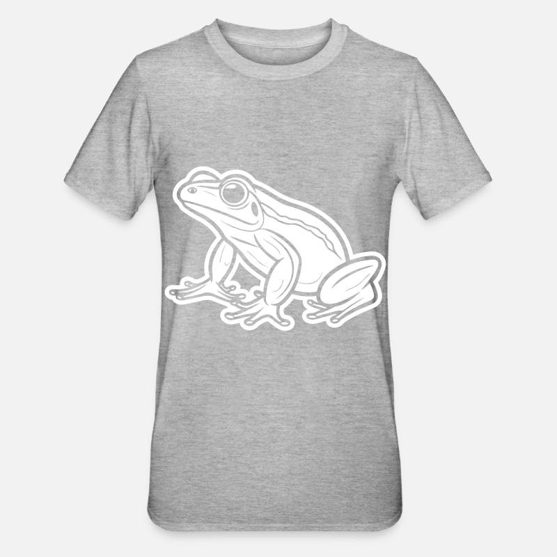 Frosch Tier - Unisex Polycotton T-Shirt - Grau meliert