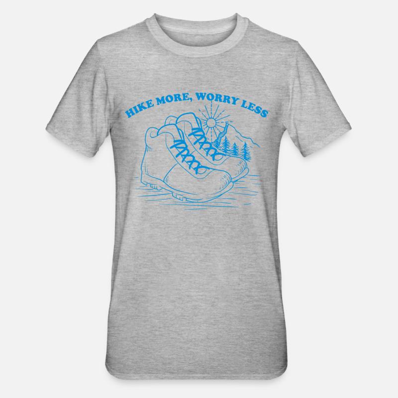 HIKE MORE WORRY LESS - Unisex Polycotton T-Shirt - heather grey