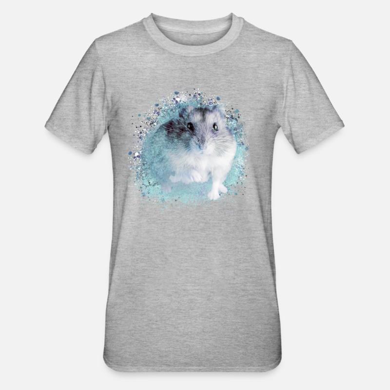 zwerghamster,hamster,weiss,graffiti,malerei - Unisex Polycotton T-Shirt - Grau meliert