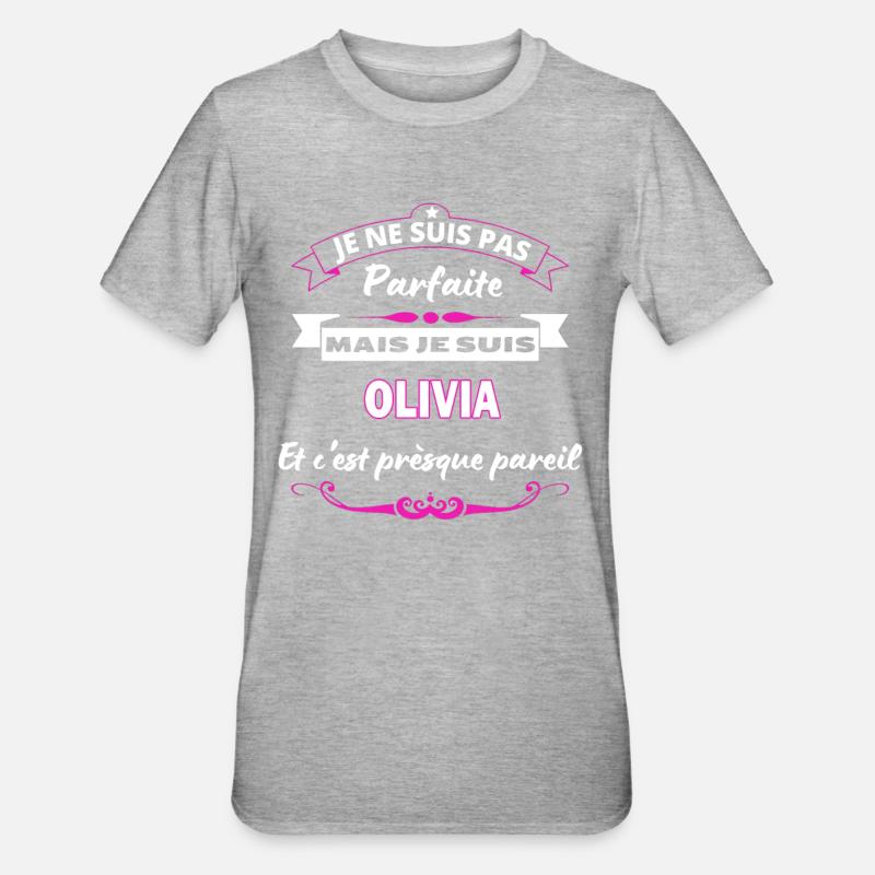 je ne suis pas Parfaite Olivia - T-shirt polycoton Unisexe - gris chiné
