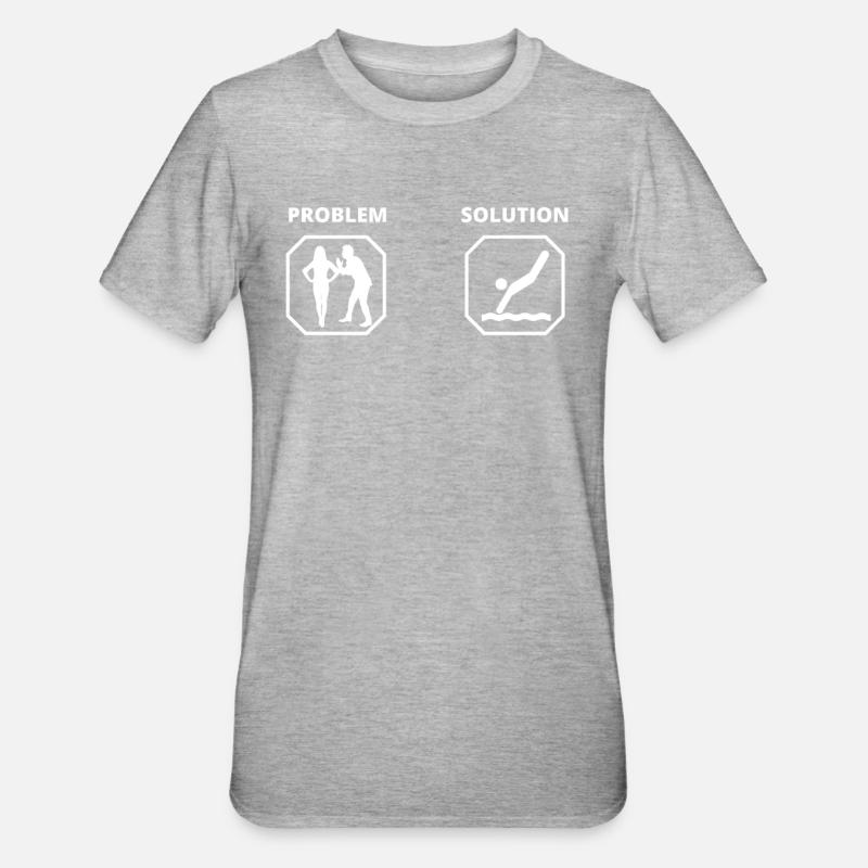 PROBLEM SOLUTION piscine - T-shirt polycoton Unisexe - gris chiné