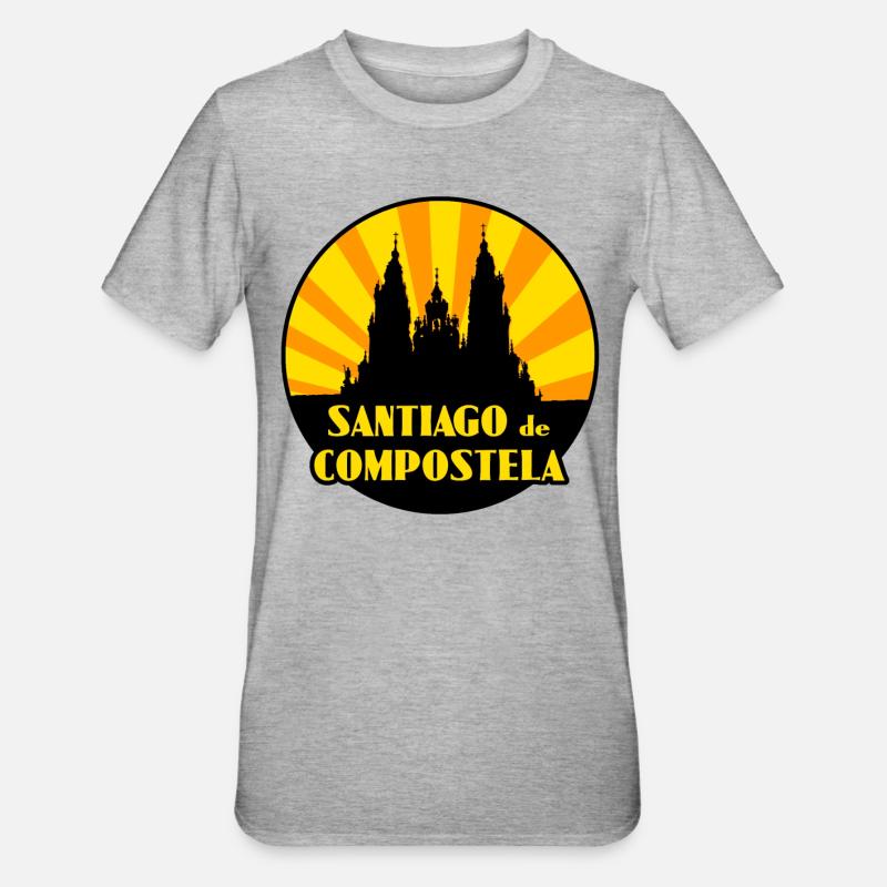 Saint-Jacques-de-Compostelle - T-shirt polycoton Unisexe - gris chiné