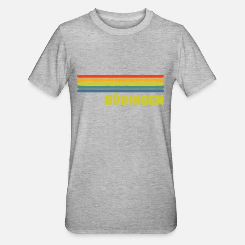 Büdingen - Unisex Polycotton T-Shirt - Grau meliert