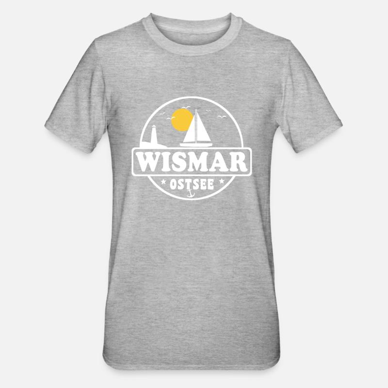 Wismar - Unisex Polycotton T-Shirt - Grau meliert