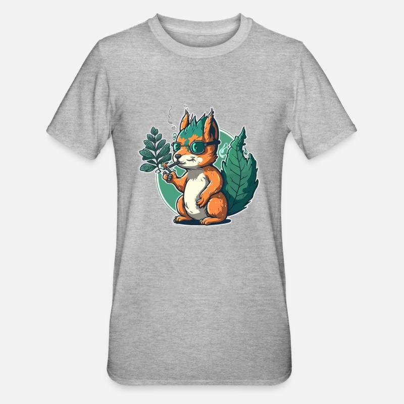 Kiffer-Eichhörnchen - Unisex Polycotton T-Shirt - Grau meliert
