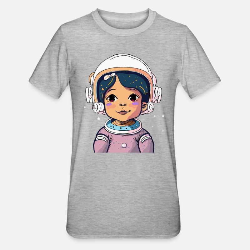 Astronaute mignon #2 - T-shirt polycoton Unisexe - gris chiné