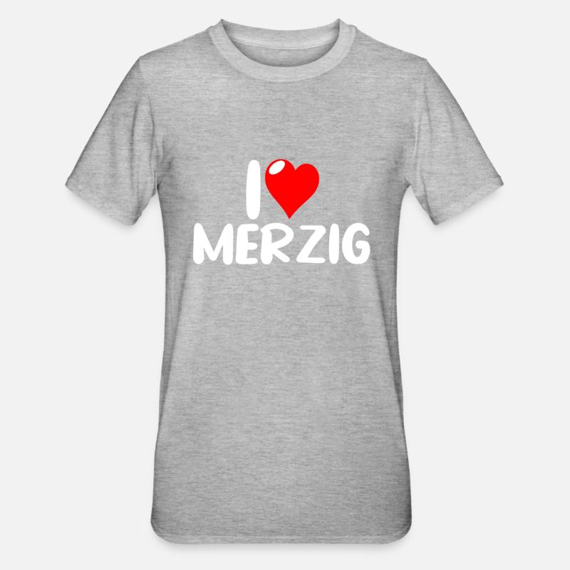 merzig saar - Unisex Polycotton T-Shirt - Grau meliert