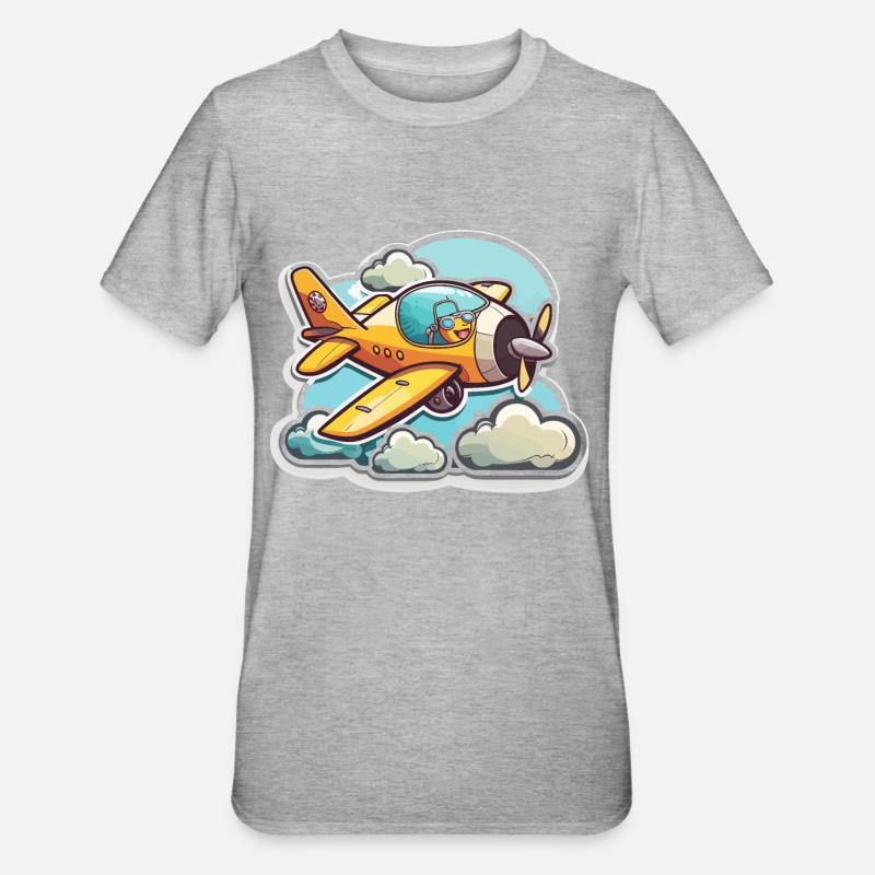 Die Geschichte der Luftfahrt - Unisex Polycotton T-Shirt - Grau meliert