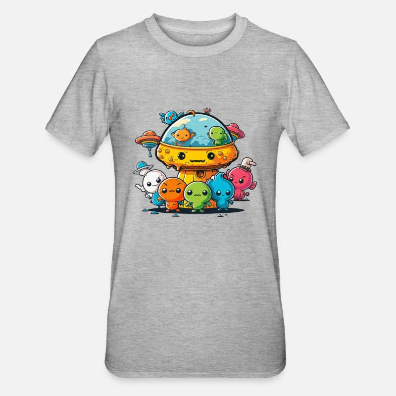 Copains de l’espace - T-shirt polycoton Unisexe - gris chiné