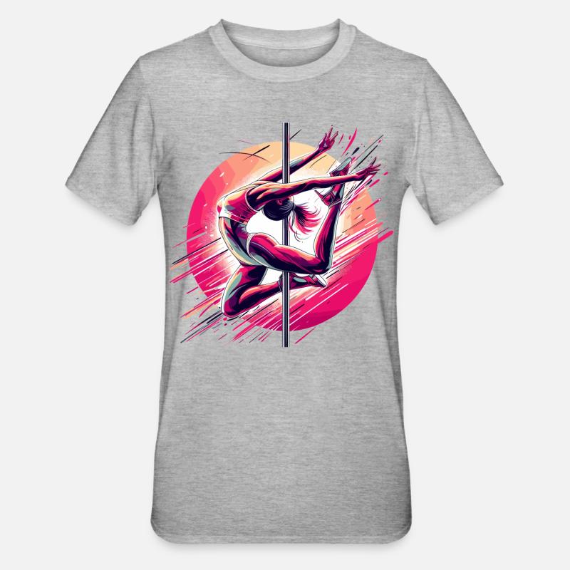Pole Dance Dynamics Pink Gift - Unisex Polycotton T-Shirt - heather grey