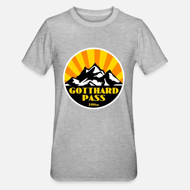 Col du Saint-Gothard - T-shirt polycoton Unisexe - gris chiné