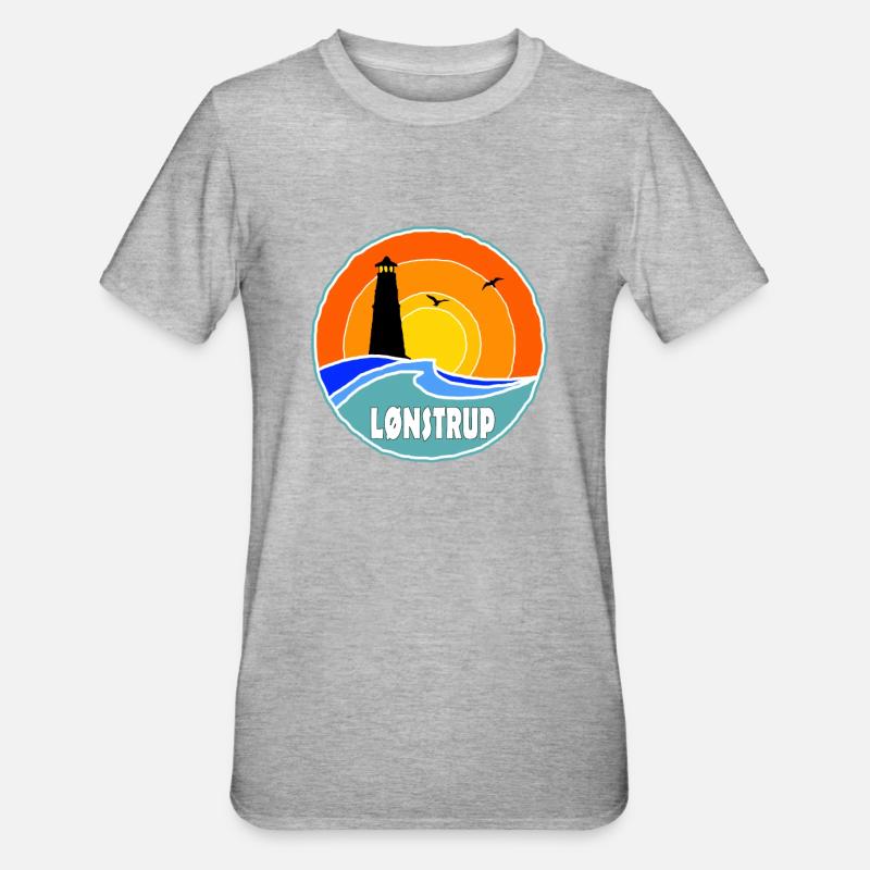 Phare de Lönstrup, Danemark - T-shirt polycoton Unisexe - gris chiné