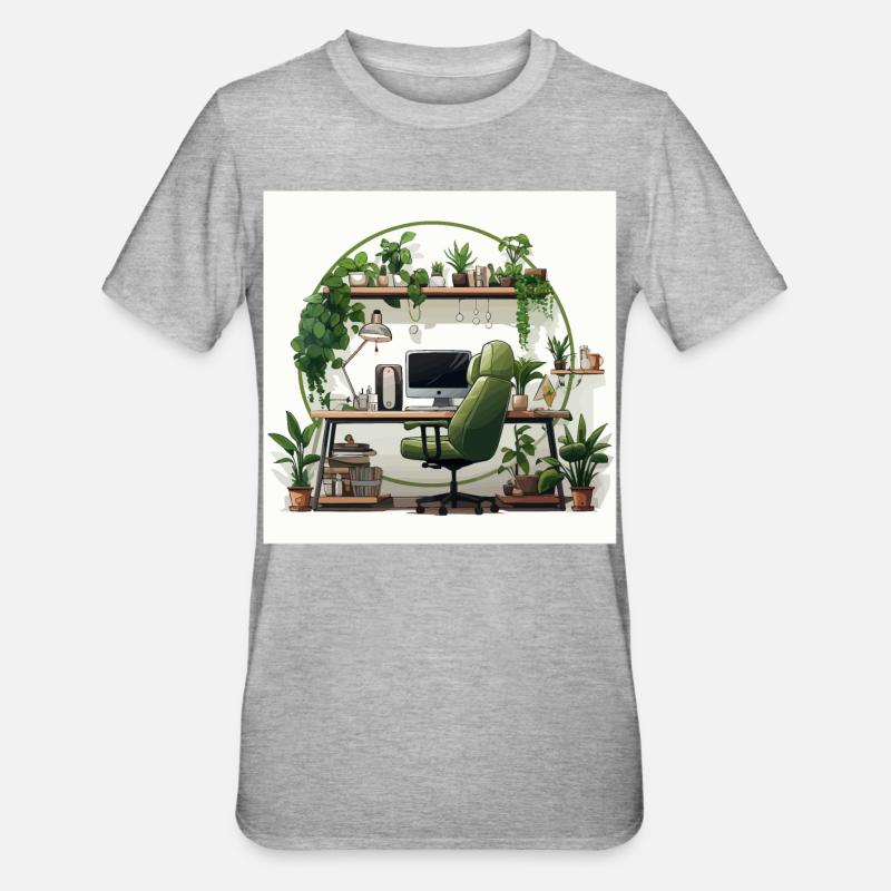 Bureau vert - T-shirt polycoton Unisexe - gris chiné