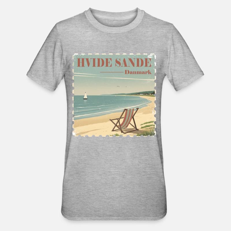 Hvide Sande, Danemark - T-shirt polycoton Unisexe - gris chiné