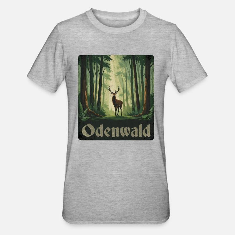 Odenwald - Unisex Polycotton T-Shirt - Grau meliert