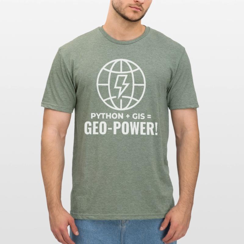 Python GIS Geo-Power Programming Geospatial Unisex Polycotton T-Shirt