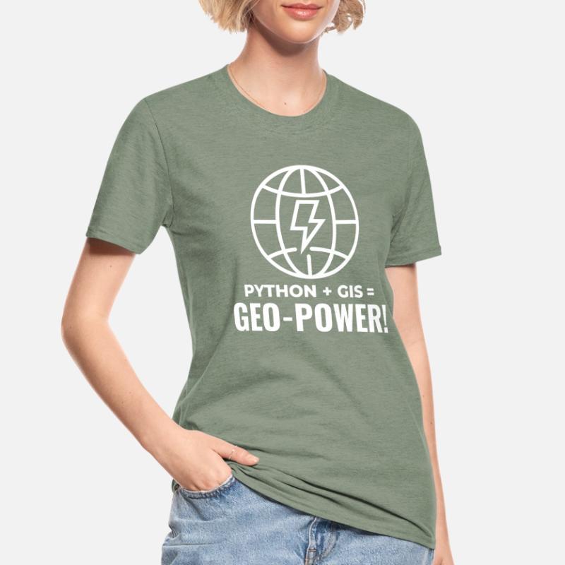 Python GIS Geo-Power Programming Geospatial Unisex Polycotton T-Shirt