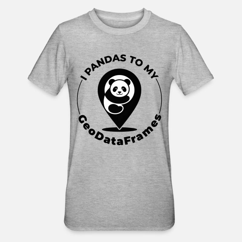 GeoDataFrames Pandas GIS Programmation Python - T-shirt polycoton Unisexe - gris chiné