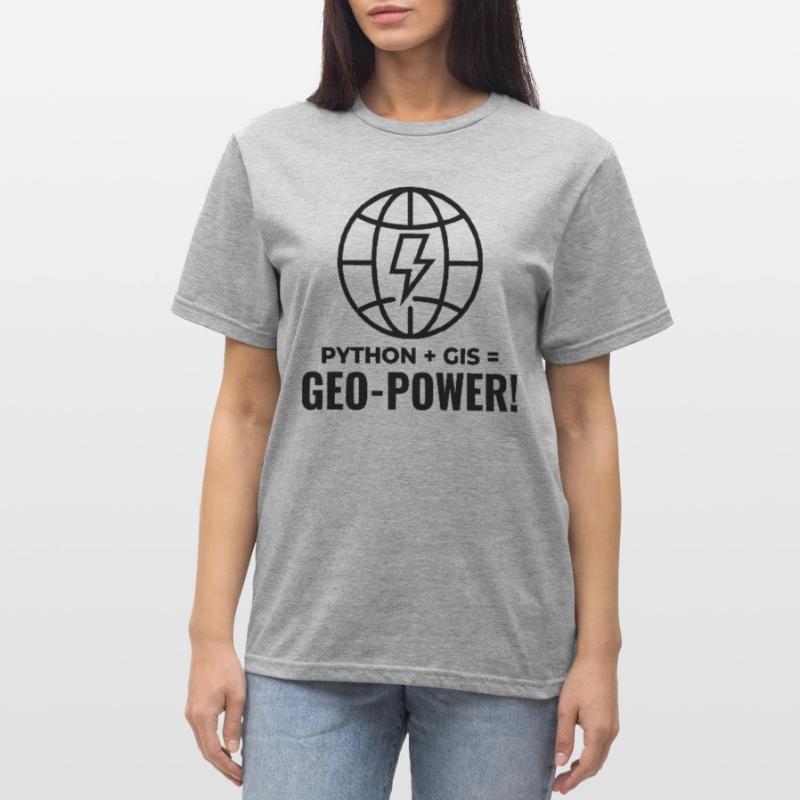 Python GIS Geo-Power Programming Geospatial Unisex Polycotton T-Shirt