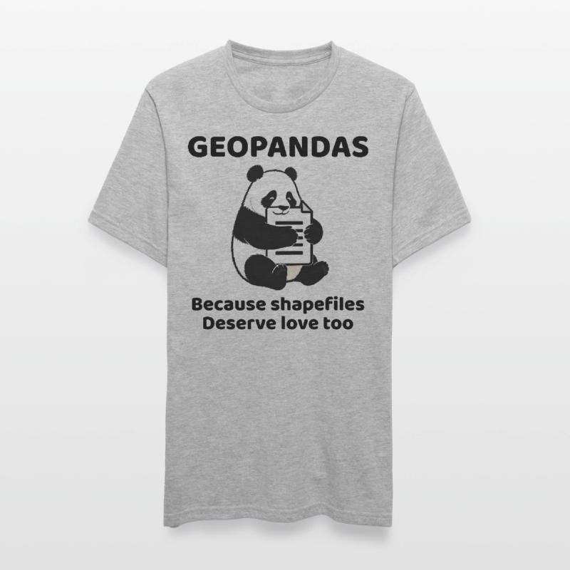 GeoPandas Shapefiles GIS Python Data Love T-shirt polycoton Unisexe