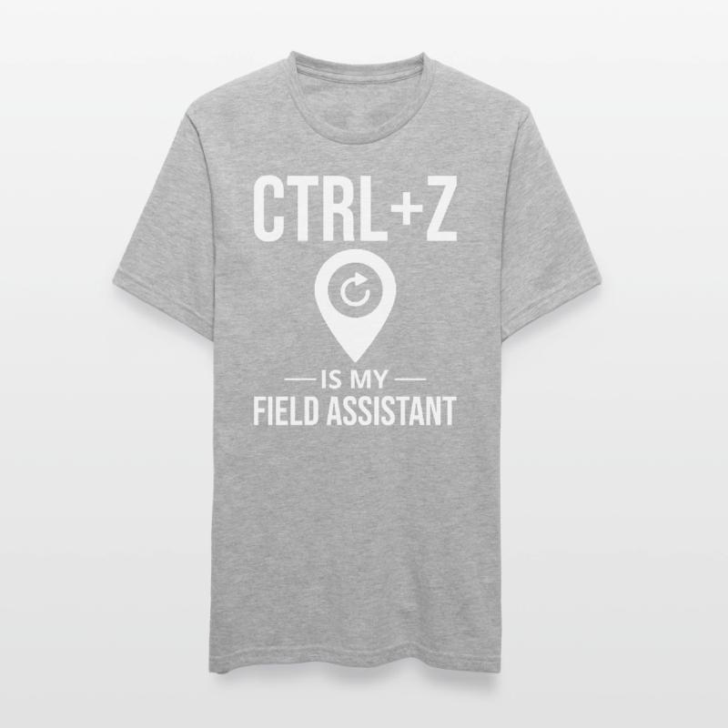 CTRL+Z Field Assistant GIS Data Editing Undo Unisex Polycotton T-Shirt