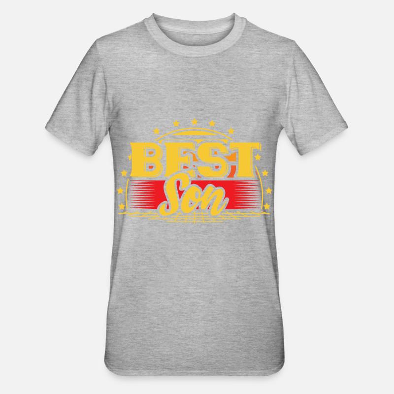 Sohn Geburt Junge Geschenkidee - Unisex Polycotton T-Shirt - Grau meliert