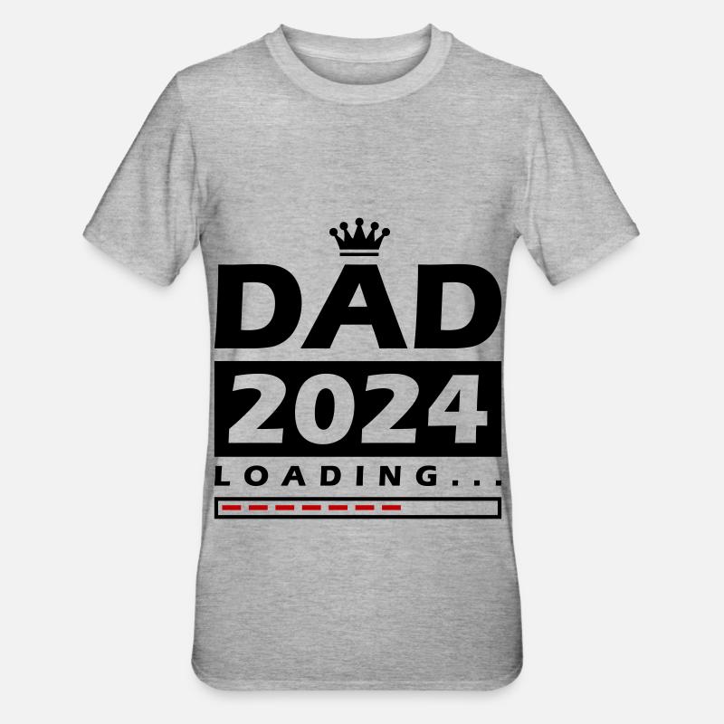 Dad 2024 Loading Papa - Unisex Polycotton T-Shirt - heather grey