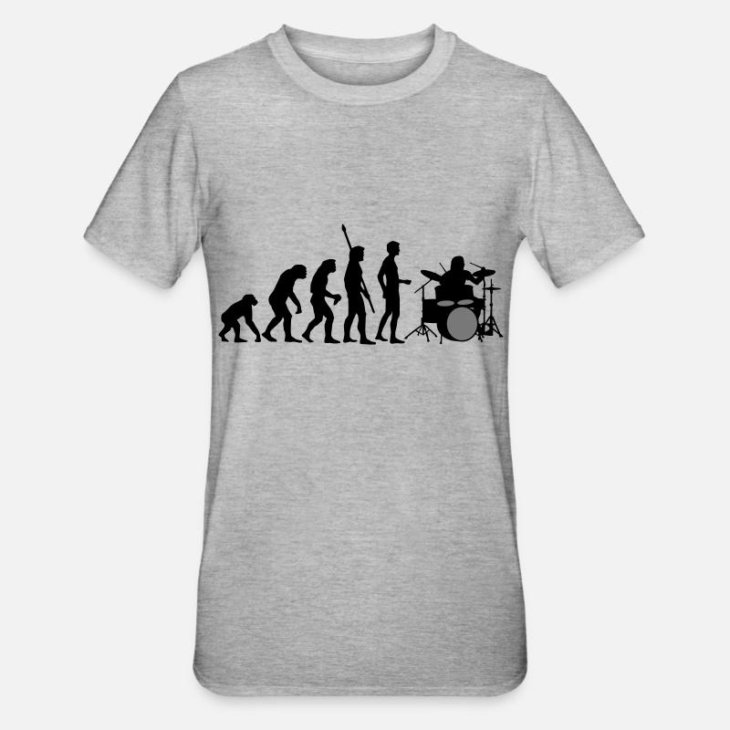 evolution_drummer_b_2c - T-shirt polycoton Unisexe - gris chiné