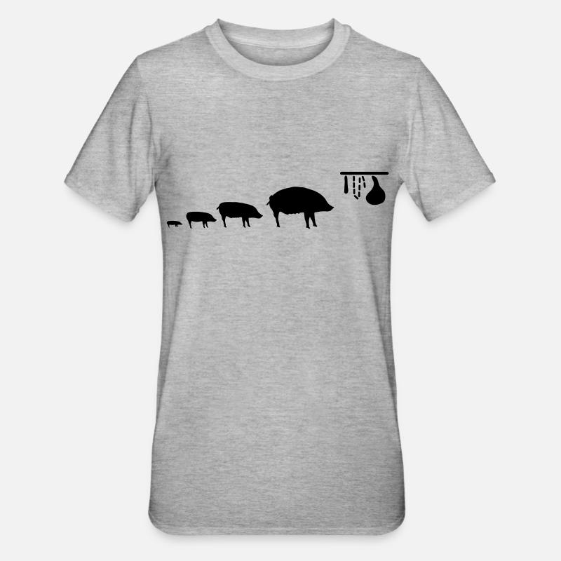 pig_evolution - T-shirt polycoton Unisexe - gris chiné