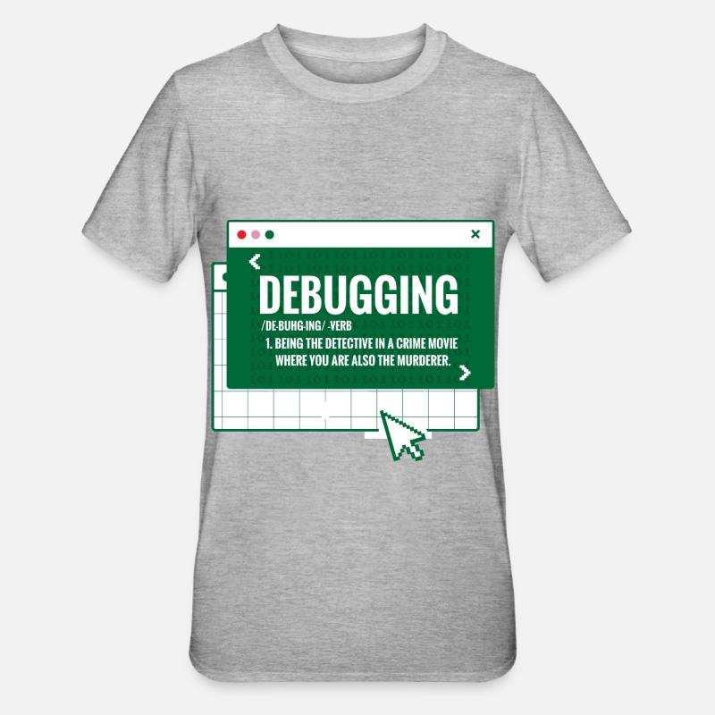 Debugging - Unisex Polycotton T-Shirt - heather grey