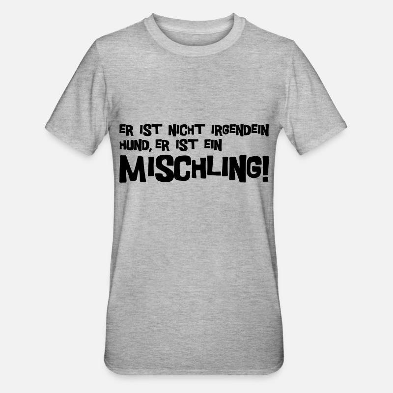 Mischling Text - Unisex Polycotton T-Shirt - Grau meliert