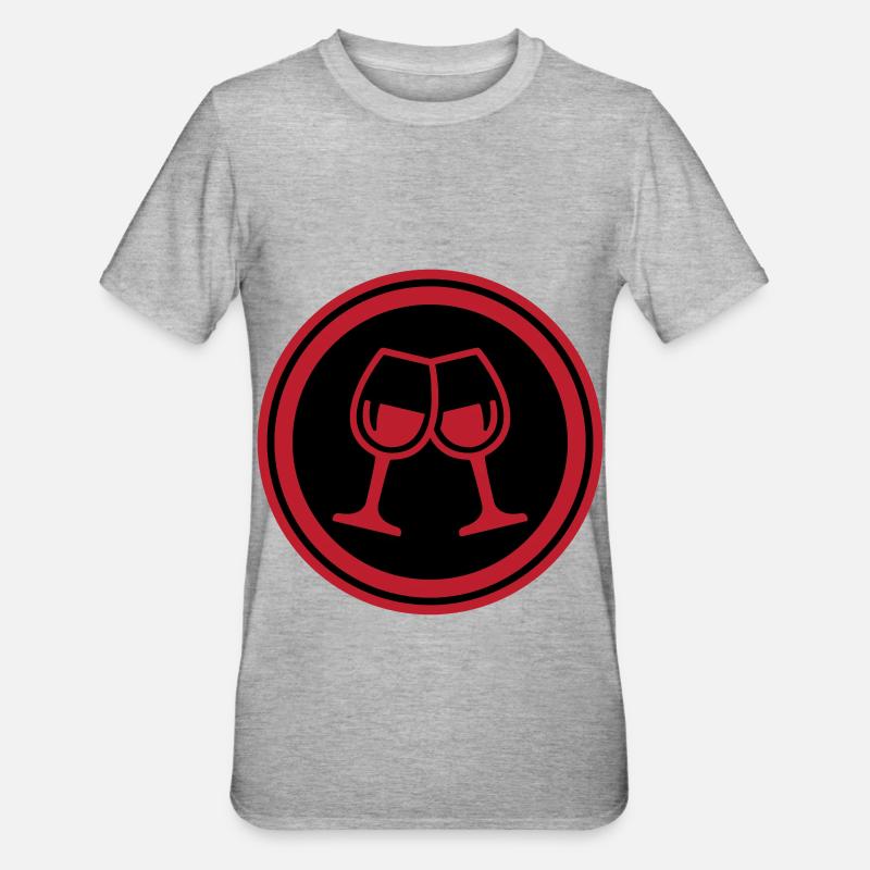 Wein Gläser - Unisex Polycotton T-Shirt - Grau meliert