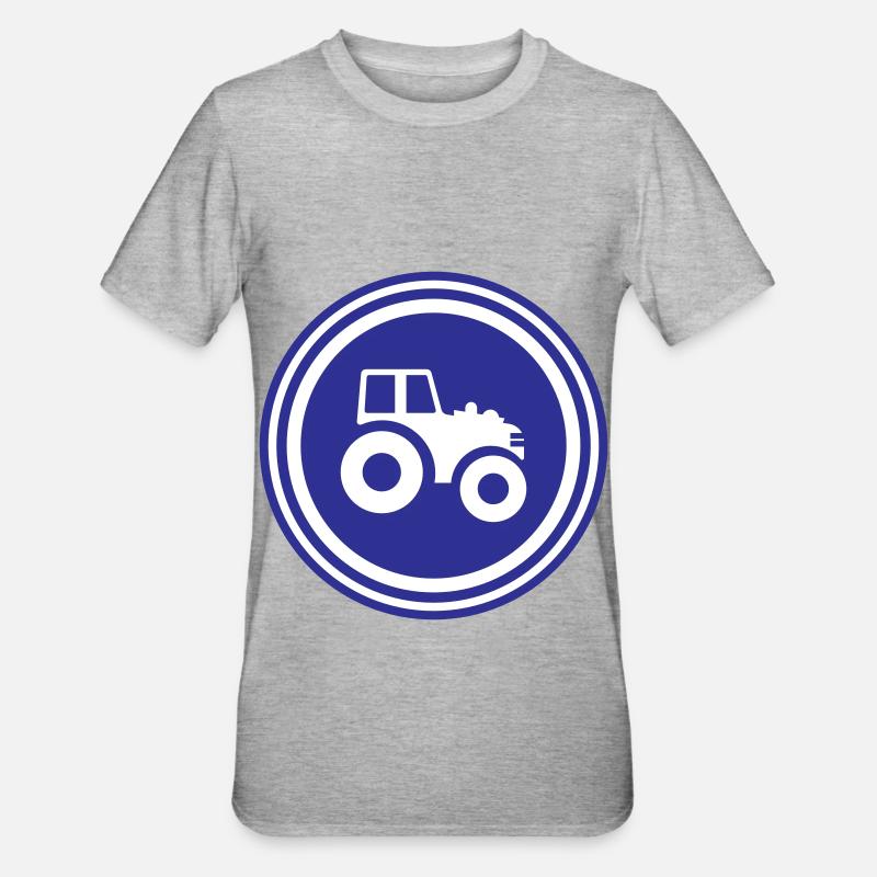 Traktor Symbol - Unisex Polycotton T-Shirt - Grau meliert