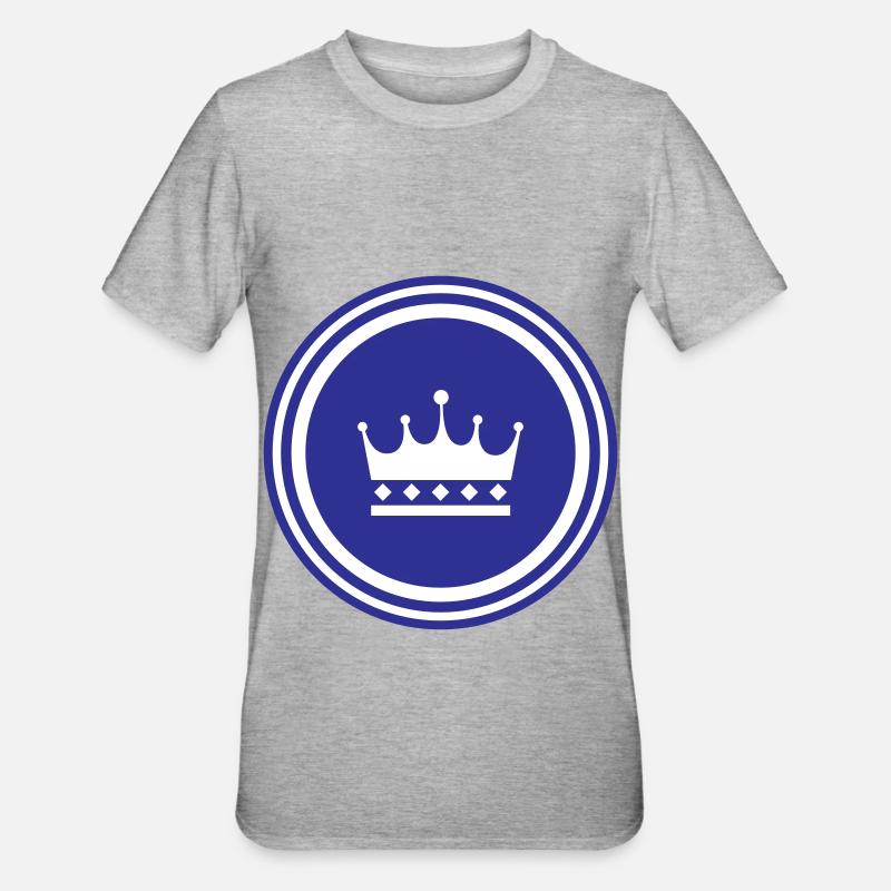 Krone Symbol - Unisex Polycotton T-Shirt - Grau meliert