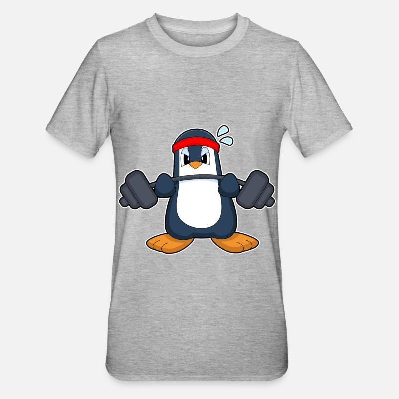 Penguin Strength Training Dumbbell - T-shirt polycoton Unisexe - gris chiné