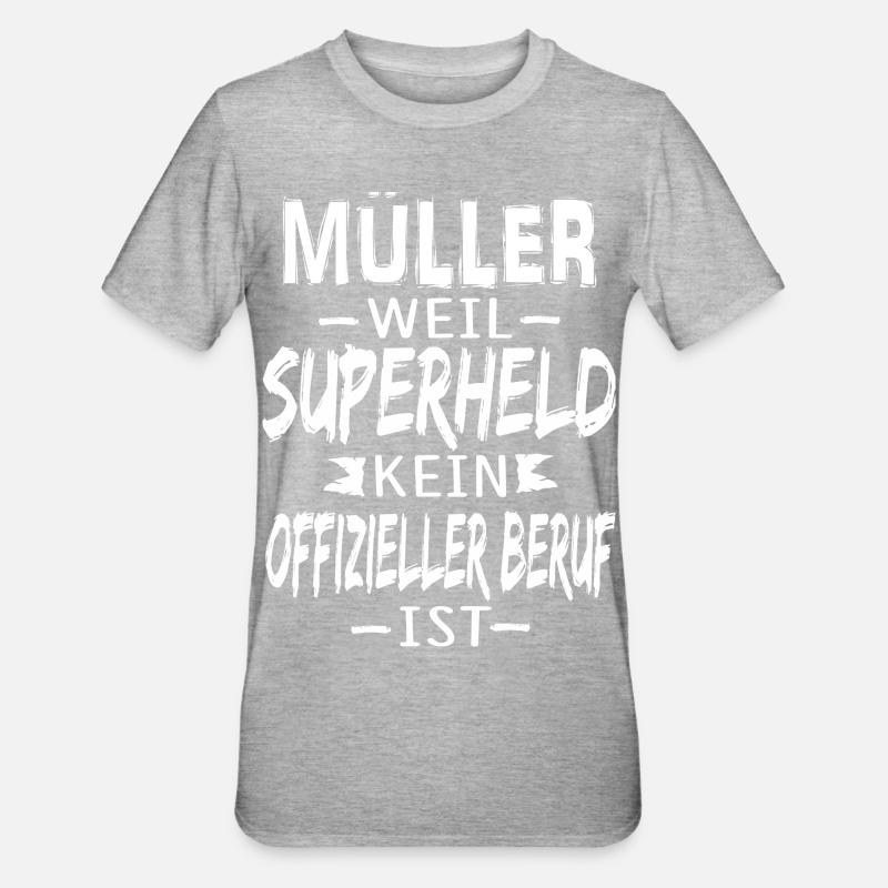 MÜLLER - Unisex Polycotton T-Shirt - Grau meliert