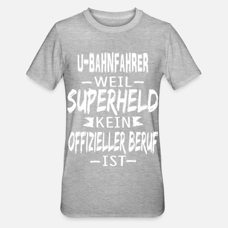 U-BAHNFAHRER - Unisex Polycotton T-Shirt - Grau meliert