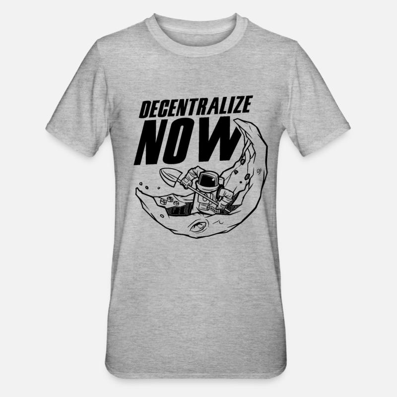 Maintenant Crypto Blockchain Décentraliser Crypto - T-shirt polycoton Unisexe - gris chiné