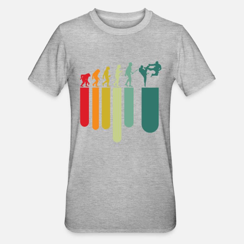 Évolution du karaté - T-shirt polycoton Unisexe - gris chiné