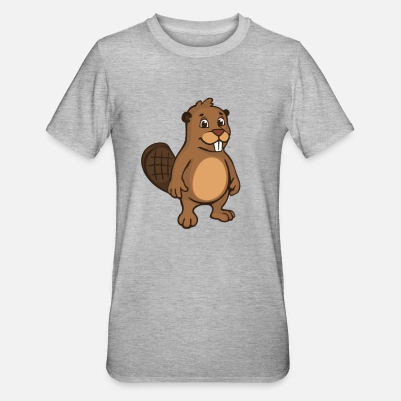 Drôle de castor - T-shirt polycoton Unisexe - gris chiné