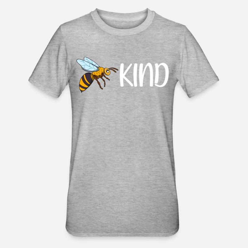 Bee Kind - Unisex Polycotton T-Shirt - Grau meliert