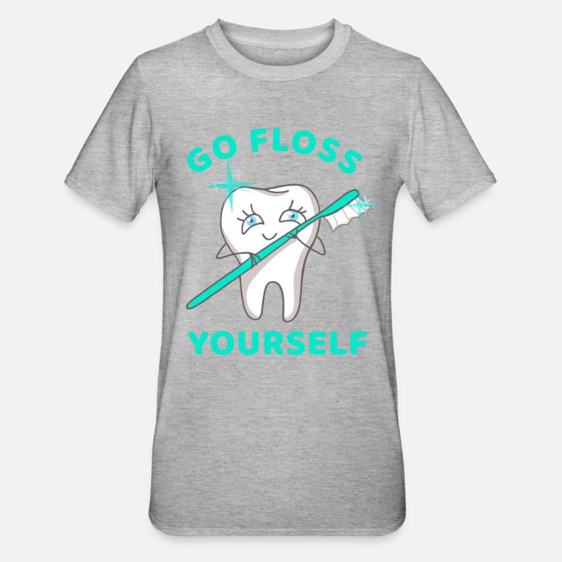 Go Floss Yourself - Unisex Polycotton T-Shirt - Grau meliert