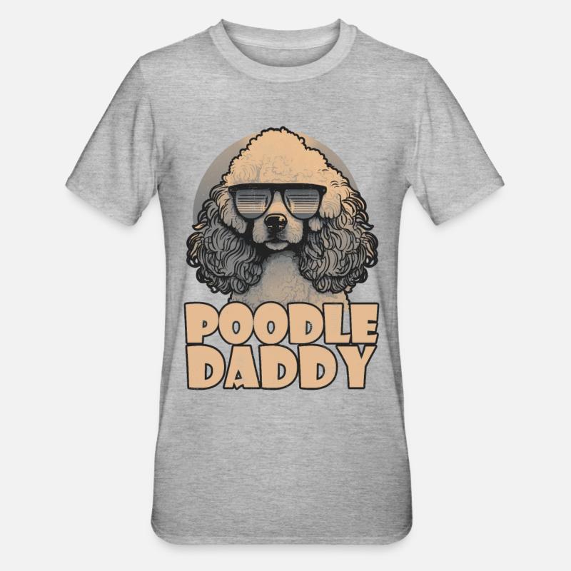 Poodle Daddy - Unisex Polycotton T-Shirt - heather grey
