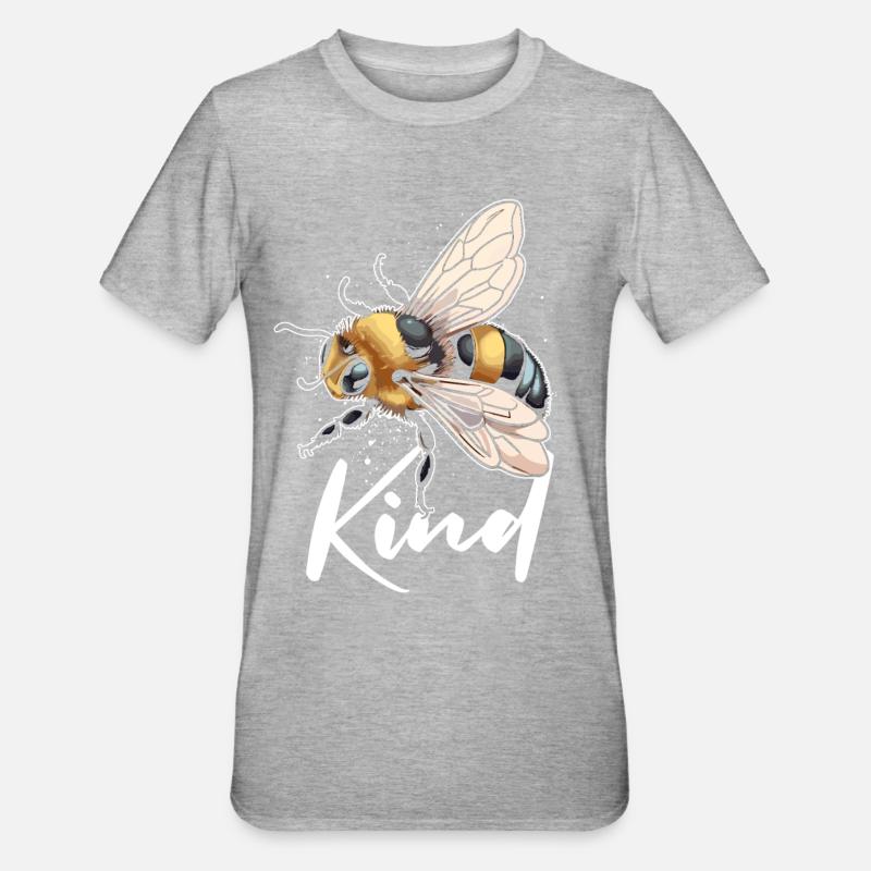 Bee Kind - Unisex Polycotton T-Shirt - Grau meliert