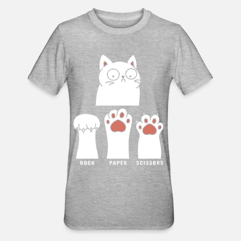 Ciseaux à papier de roche - T-shirt polycoton Unisexe - gris chiné